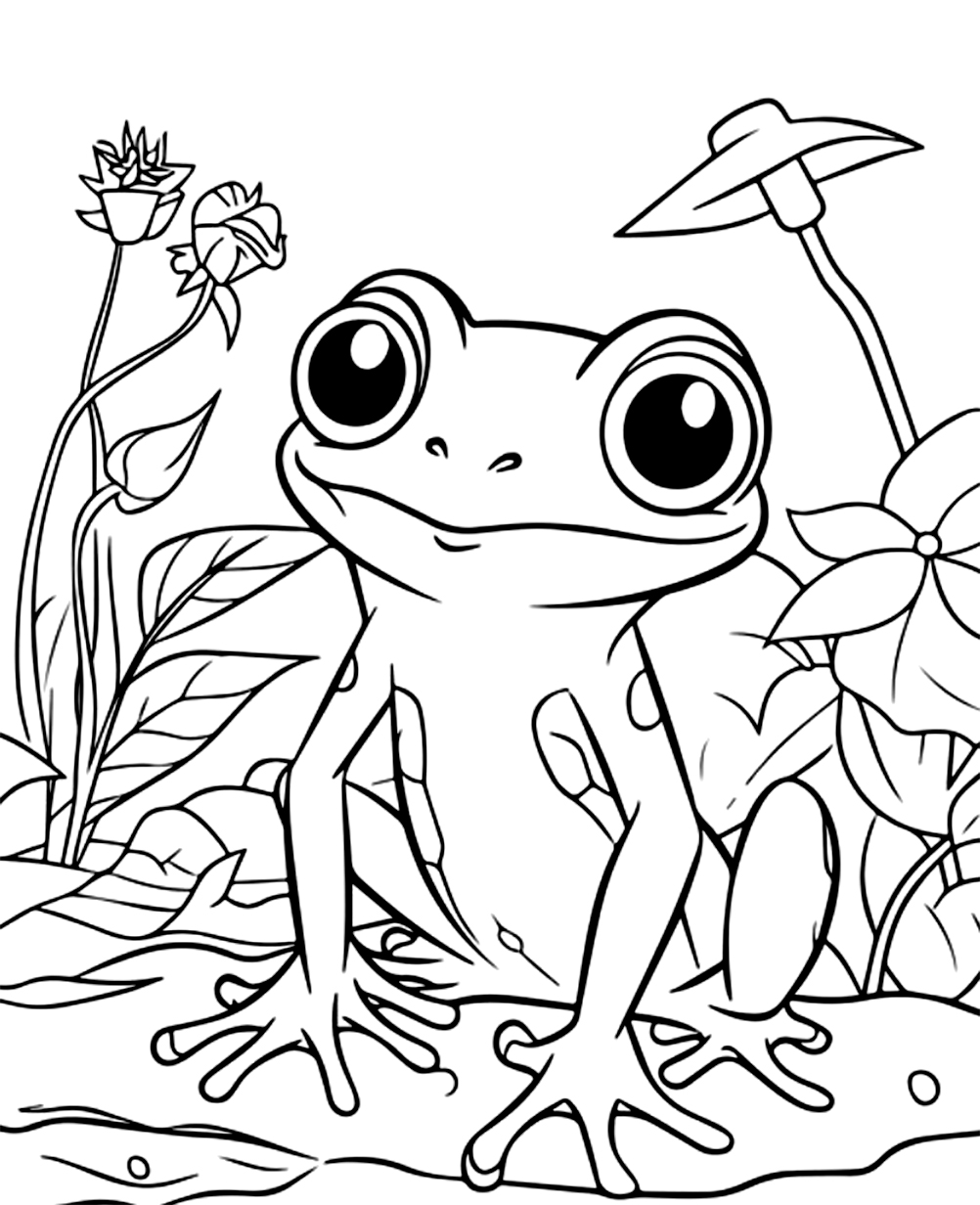 Süßer Frosch Lächelt Dich An