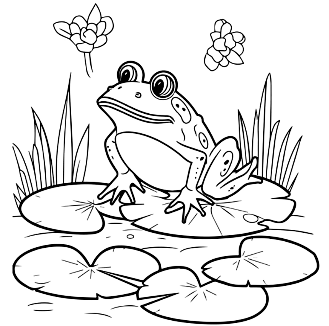 Frosch Tanzt Zwischen Blumen