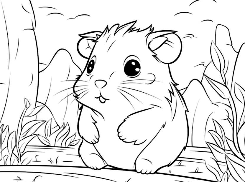 Nachdenklicher Hamster Sitzt Auf Einem Baum
