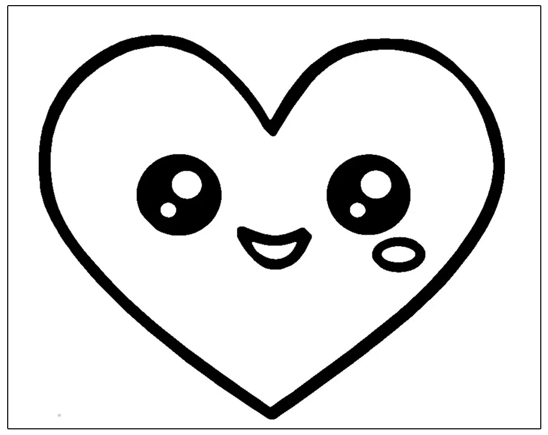 Süße Kawaii Herz Ausmalbilder Kostenlos