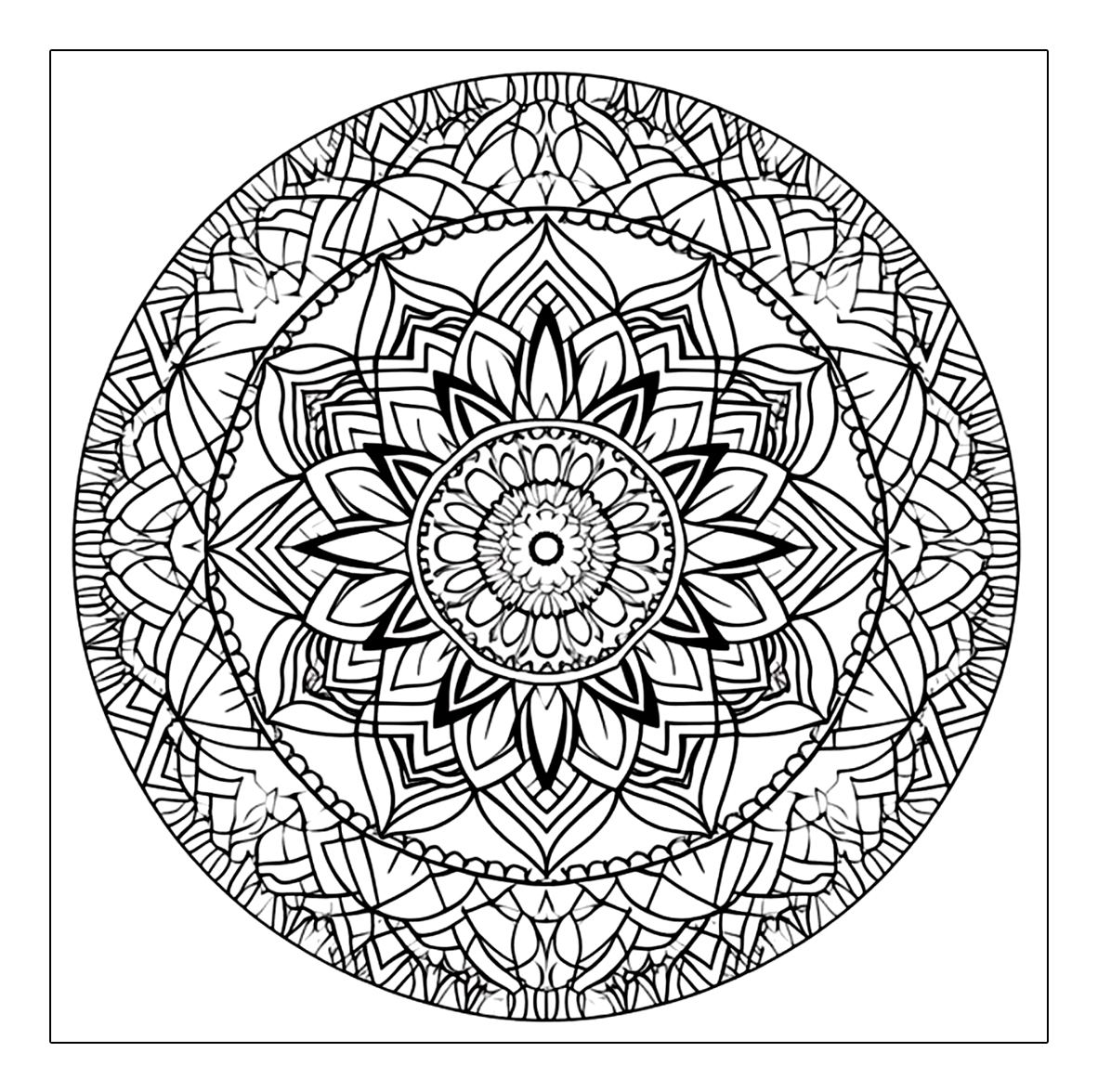 Schwieriges Mandala Mit Runder Form