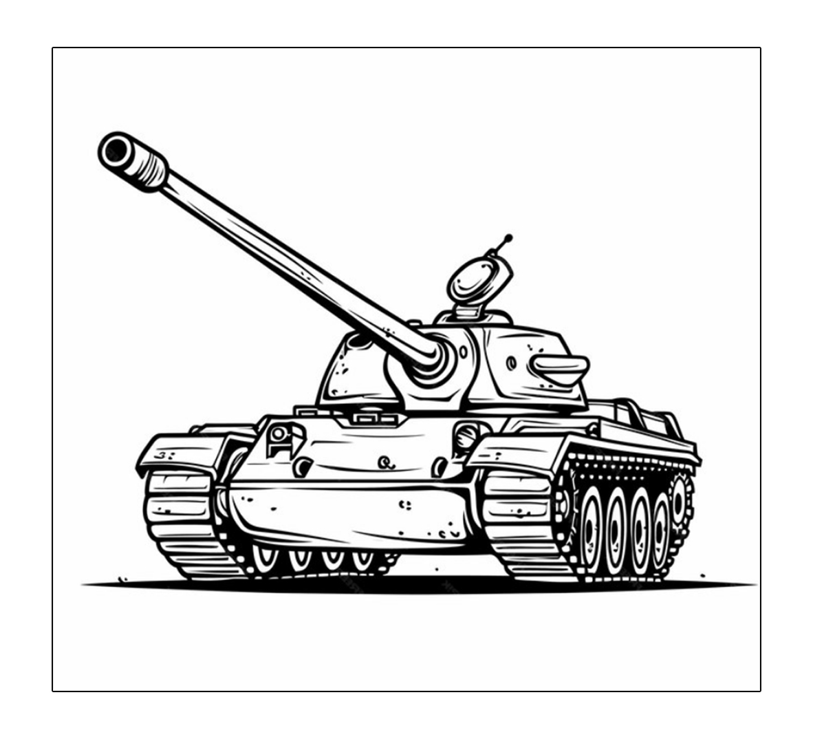 Vorderansicht Des Deutschen Panzer