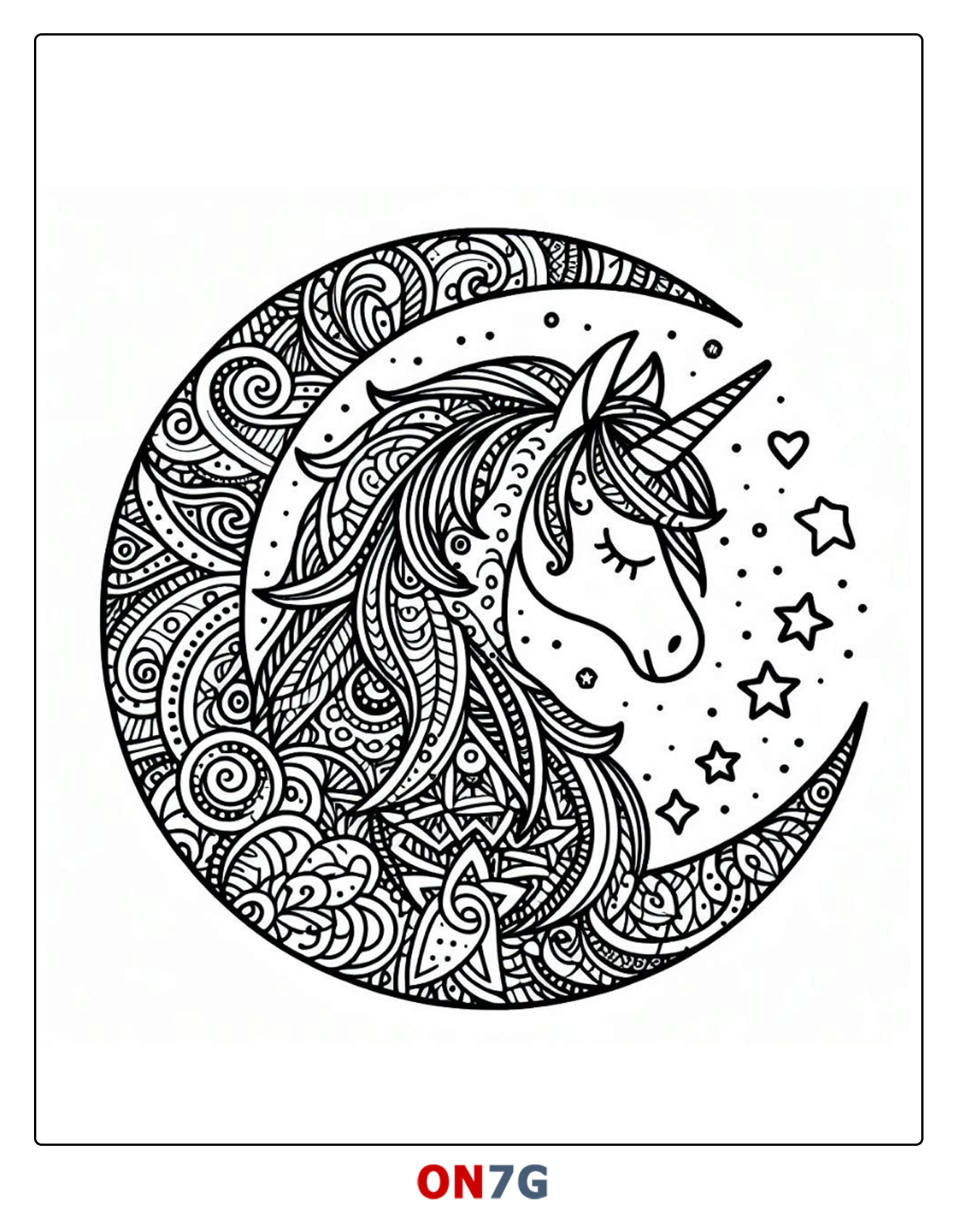 Ausmalbild Einhorn Mandala Für Kinder