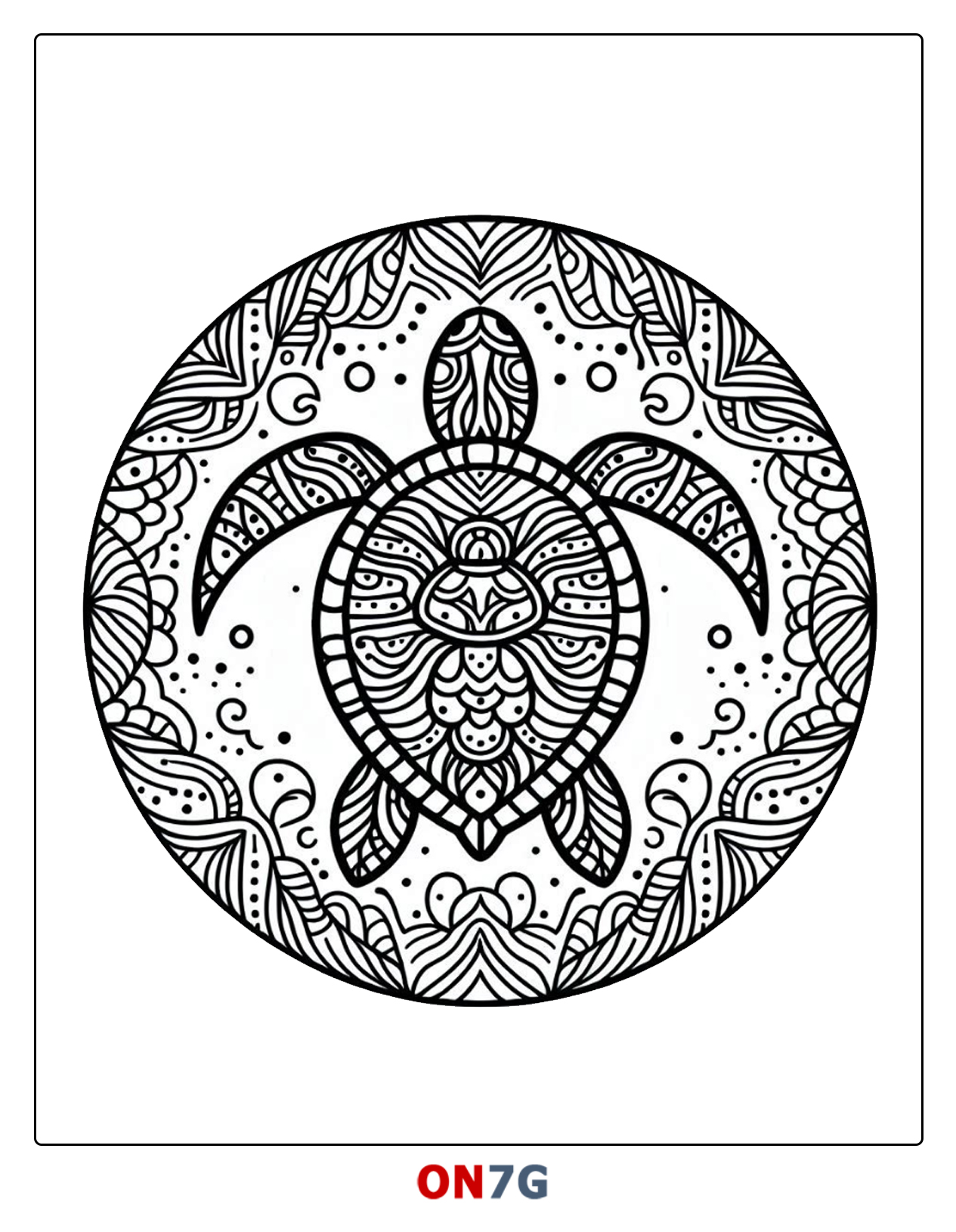 Ausmalbild Meeresschildkröten Mandala Für Kinder