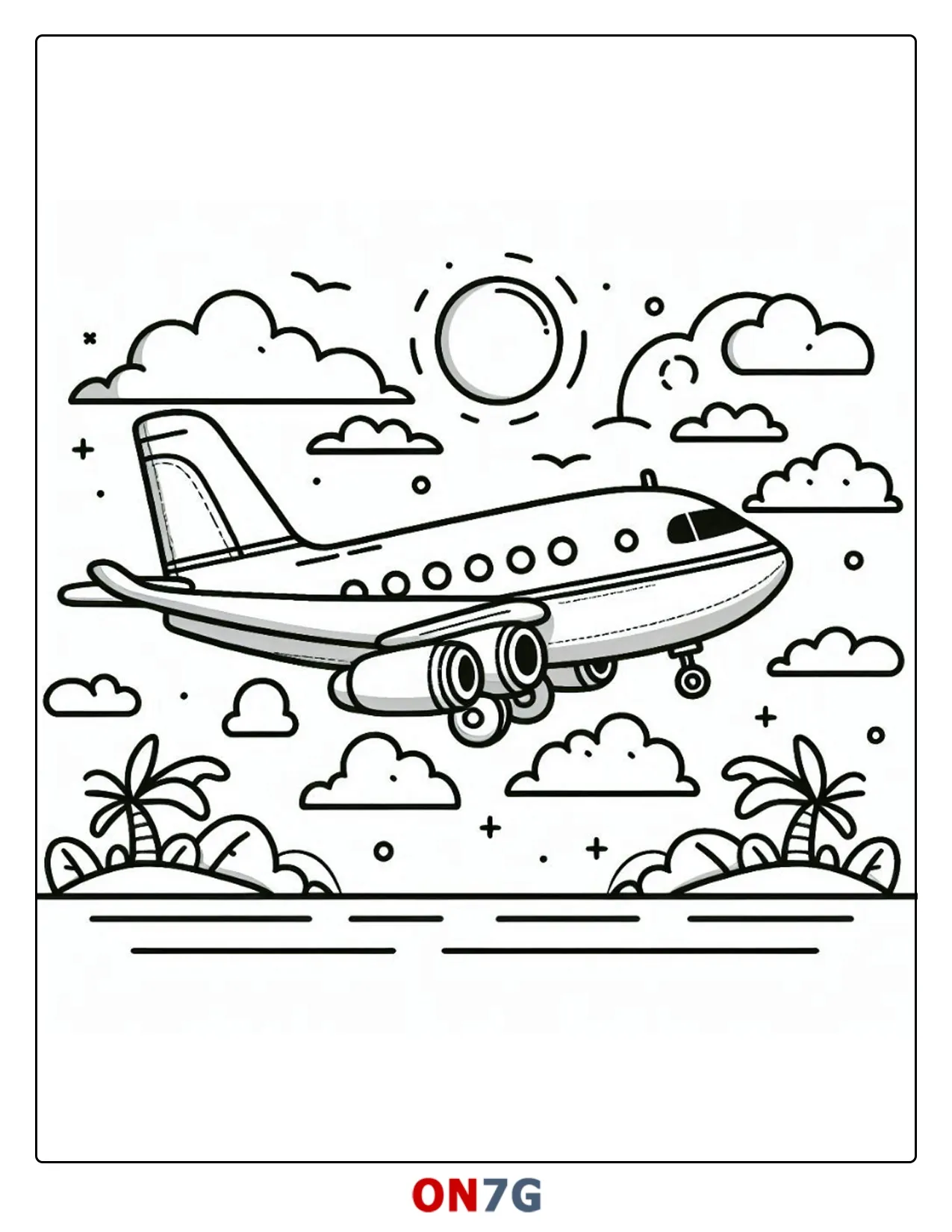 Flugzeug Malvorlage Für Kindergarten
