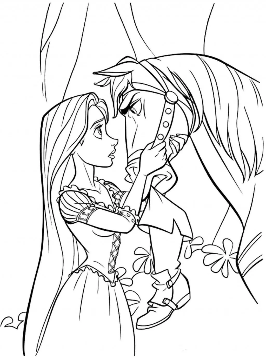 Rapunzel Und Ihr Süßes Pferd Zum Ausmalen