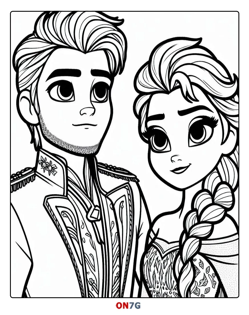 Prinzessin Elsa und ihr Freund Malvorlagen