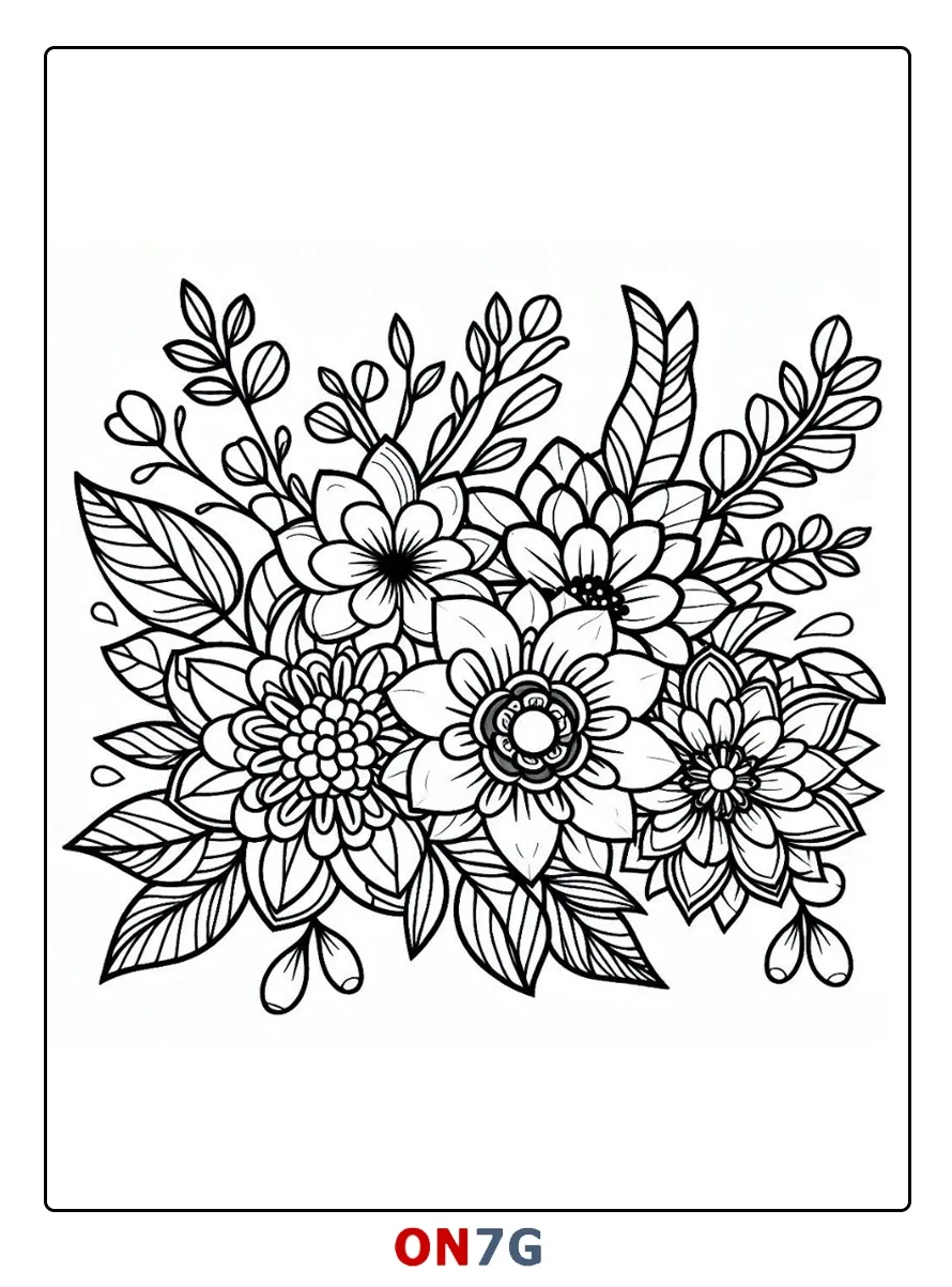 Malvorlage Blumen Strauß