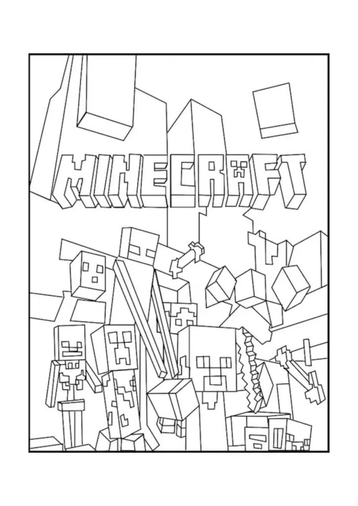 Minecraft Karikatur Ausmalbild Einfach