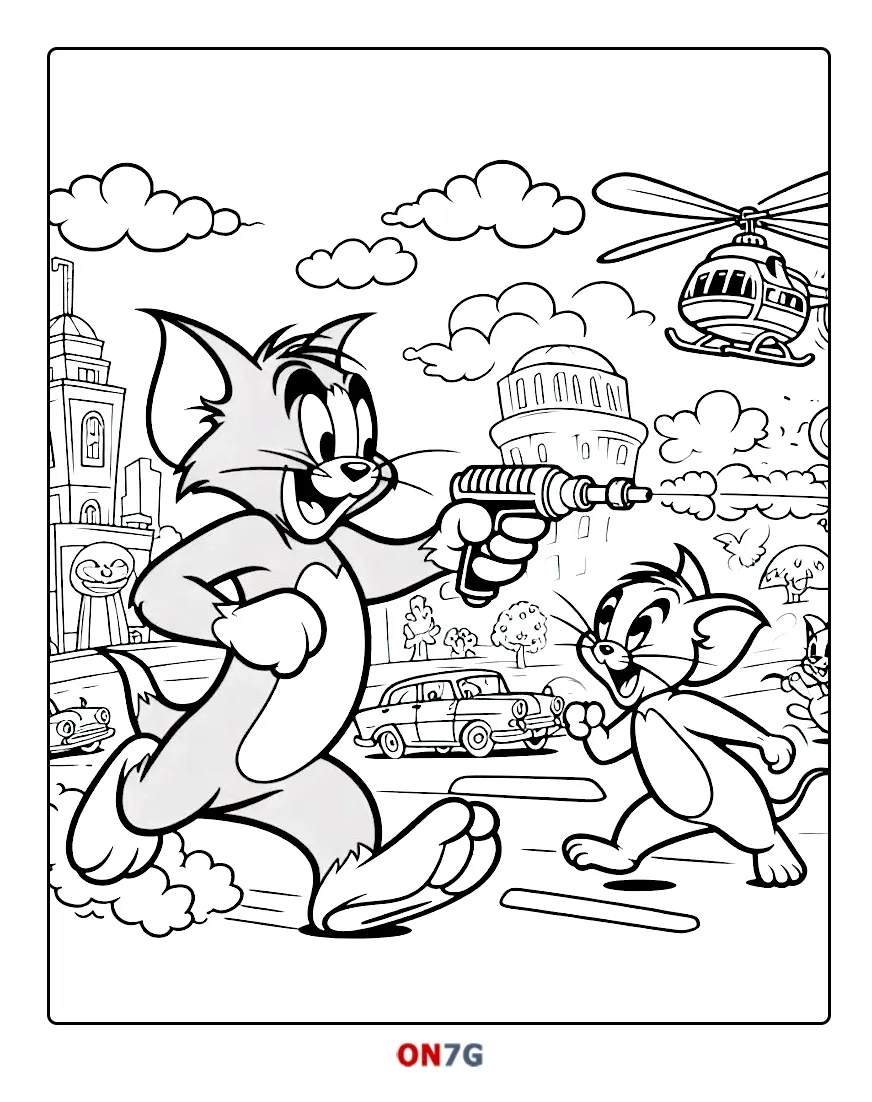 Tom Und Jerry Spielen Ausmalbild