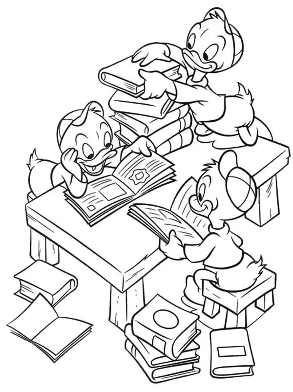 DuckTales Lesen Ausmalbild