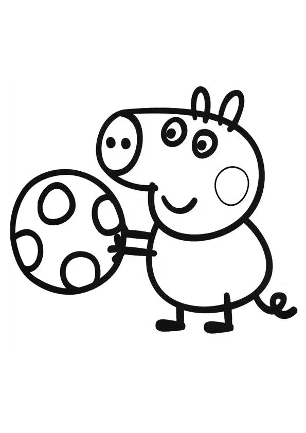 Ausmalbilder Peppa Wutz Ball Spielen