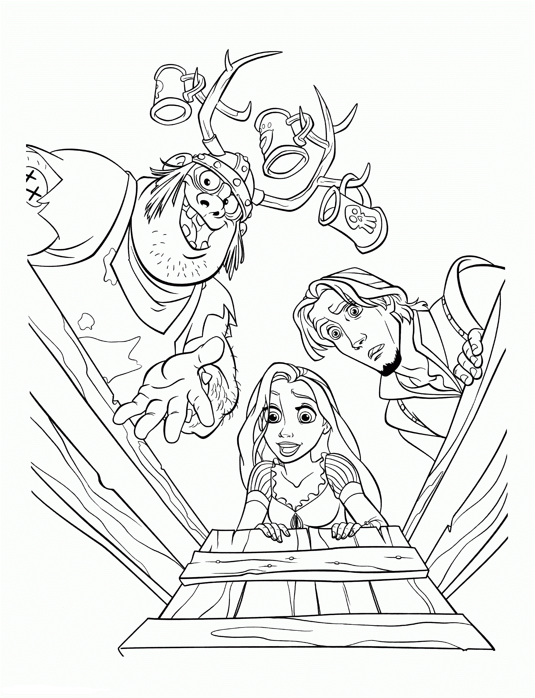 Prinzessin Rapunzel Und Ihre Lieben Freunde Ausmalbild