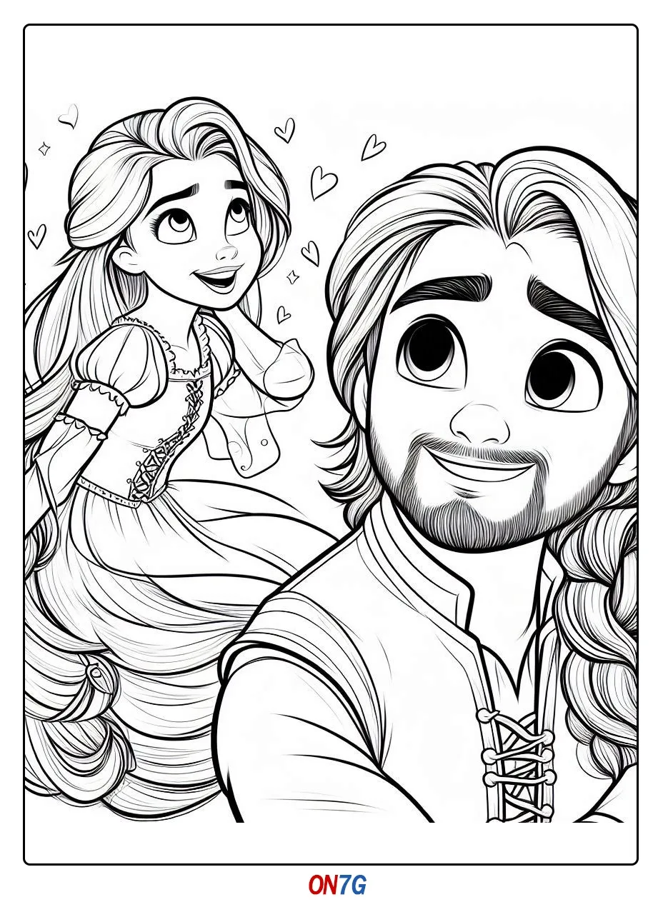 Ausmalbild Rapunzel Und Ihr Freund