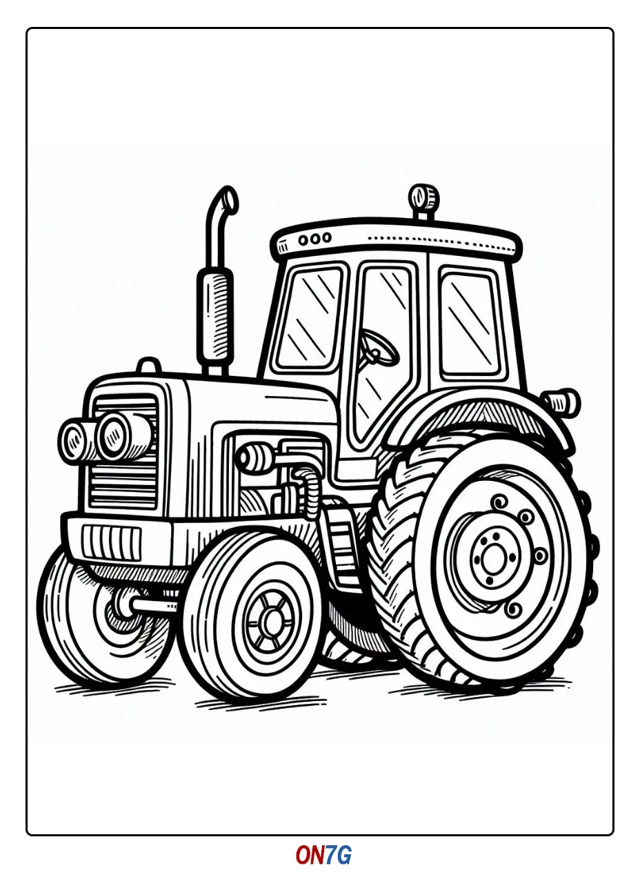 Malvorlage Traktor Für Eine Fahrt