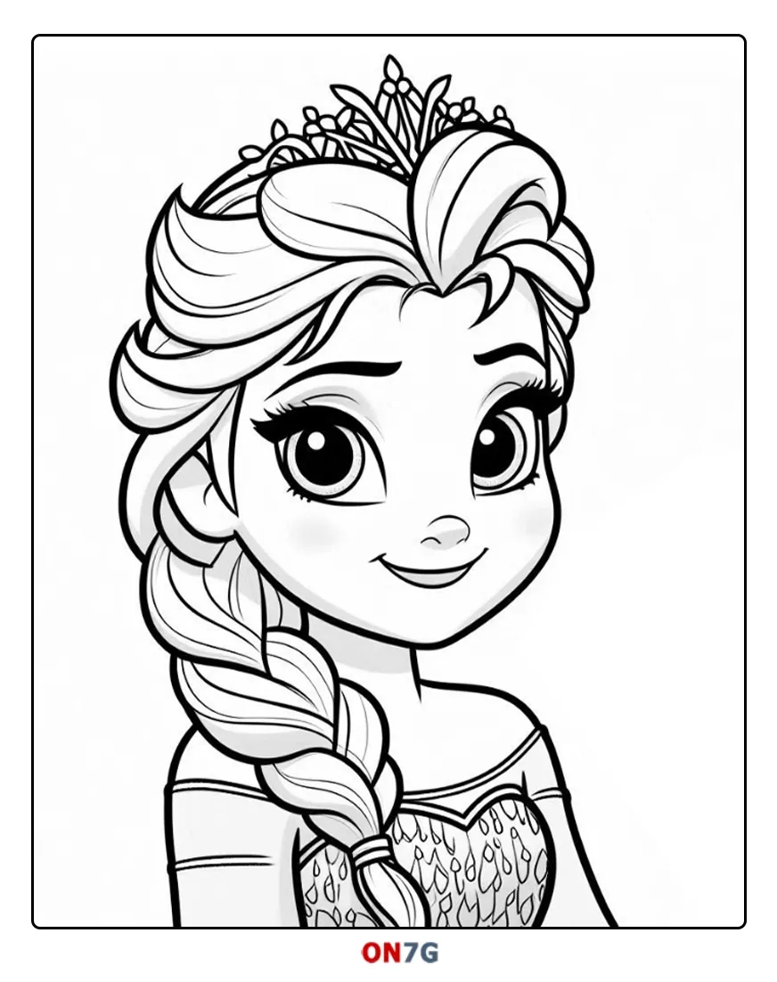 Süße Prinzessin Elsa Ausmalbilder