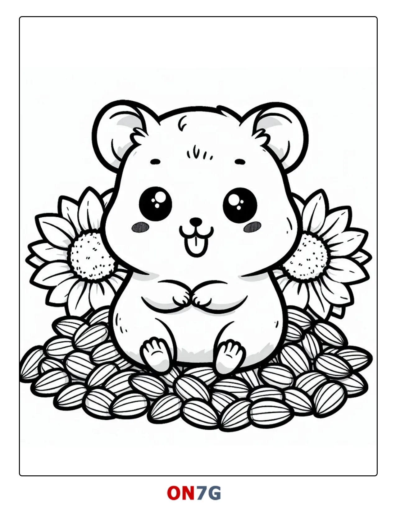 Hamster Hat Spaß Mit Sonnenblumen Und Haselnüssen Malvorlage