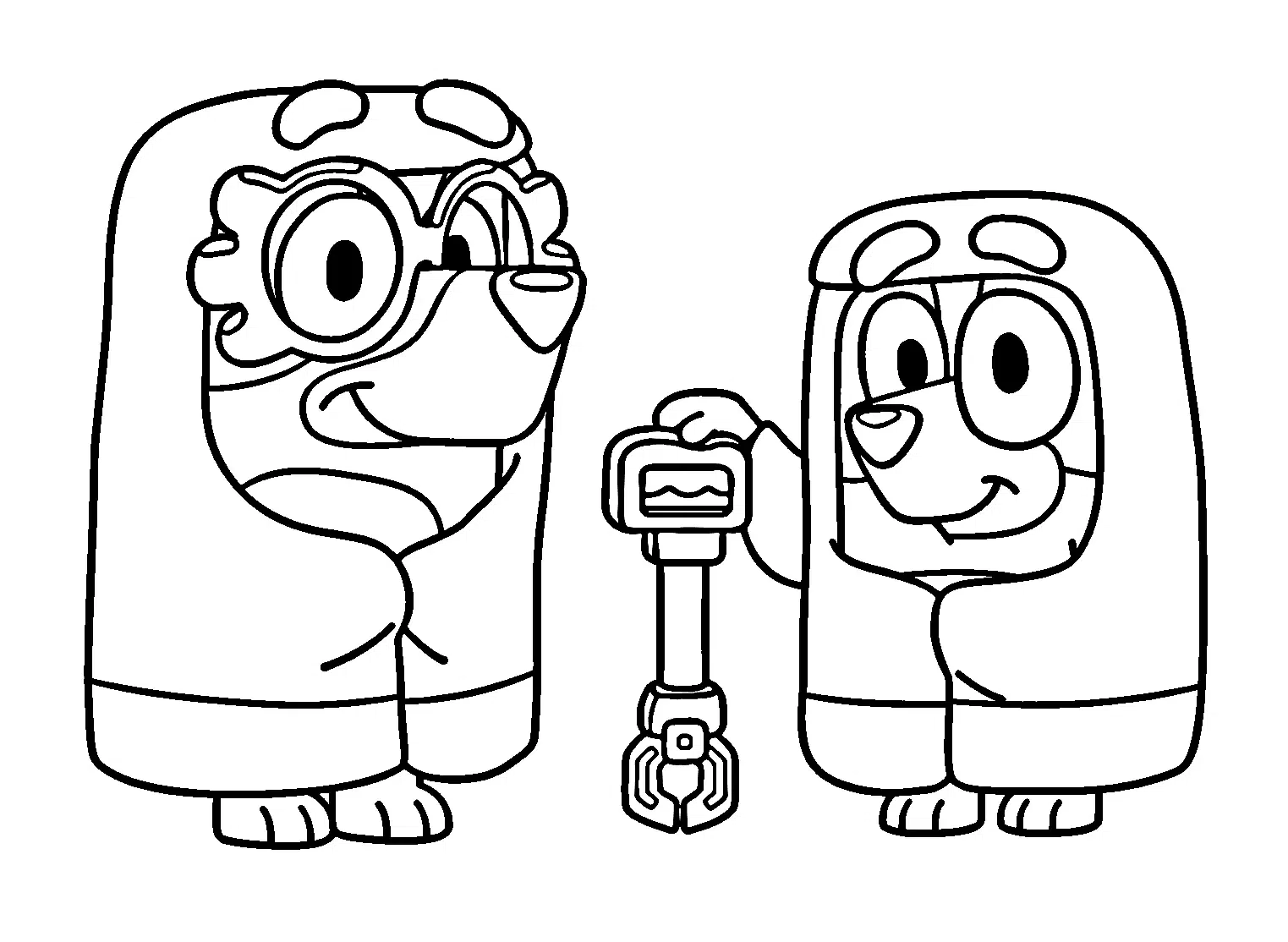 Bluey Oma Und Großvater Ausmalbild