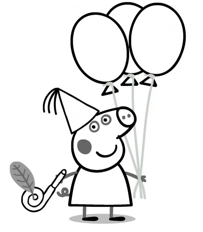 Ausmalbilder Peppa Wutz Und Luftballons