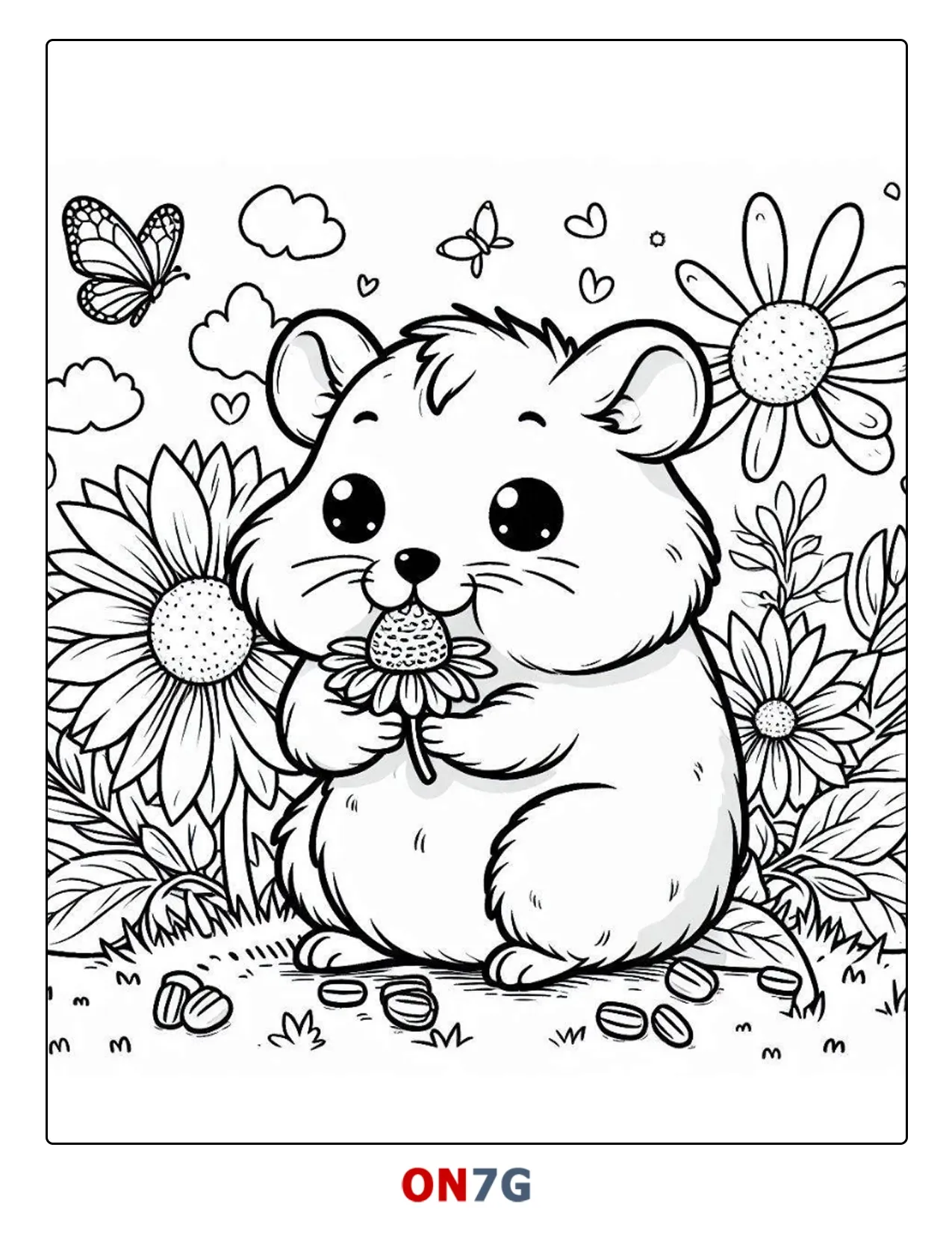 Malvorlagen Für Süße Hamster Mit Duftenden Blumen