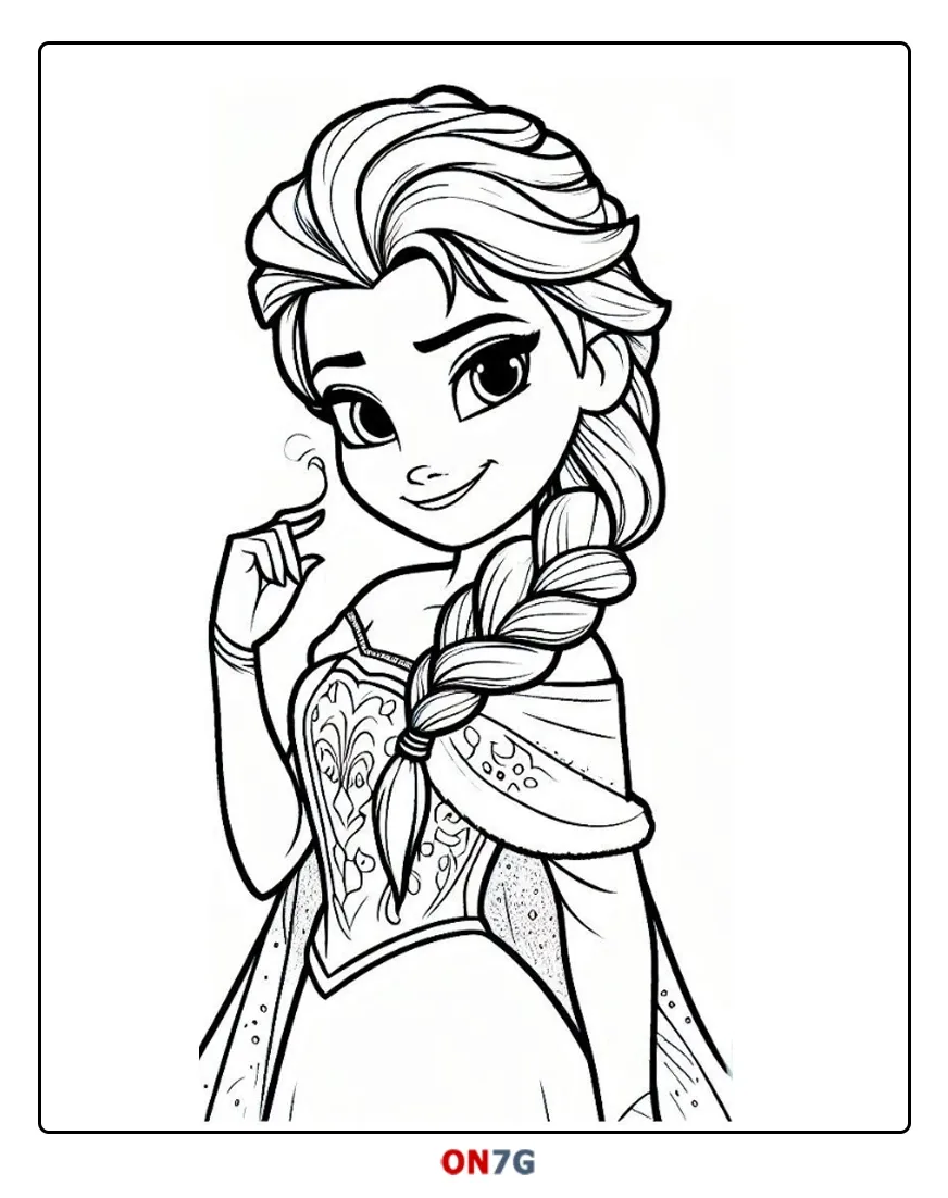 Prinzessin Elsa Sieht So Schön Aus Ausmalbild