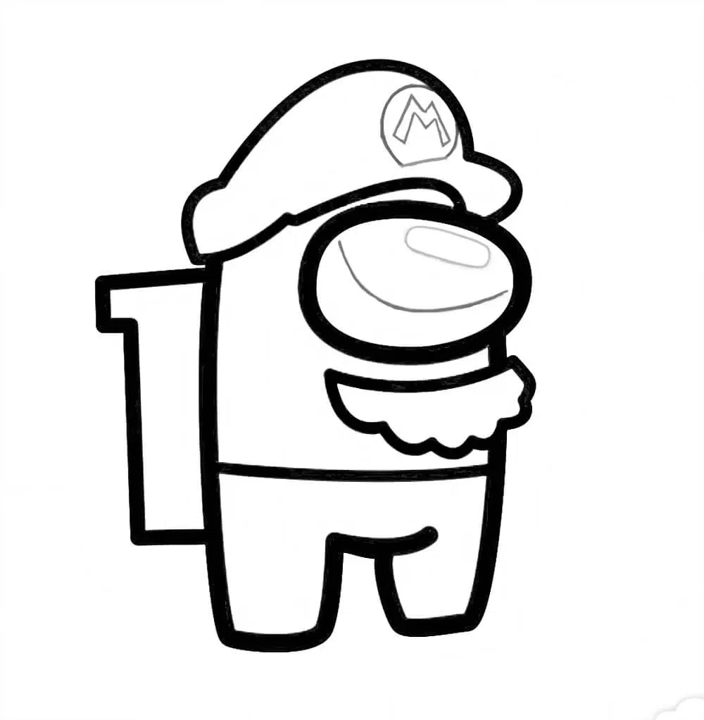 Among Us Super Mario Ausmalbild