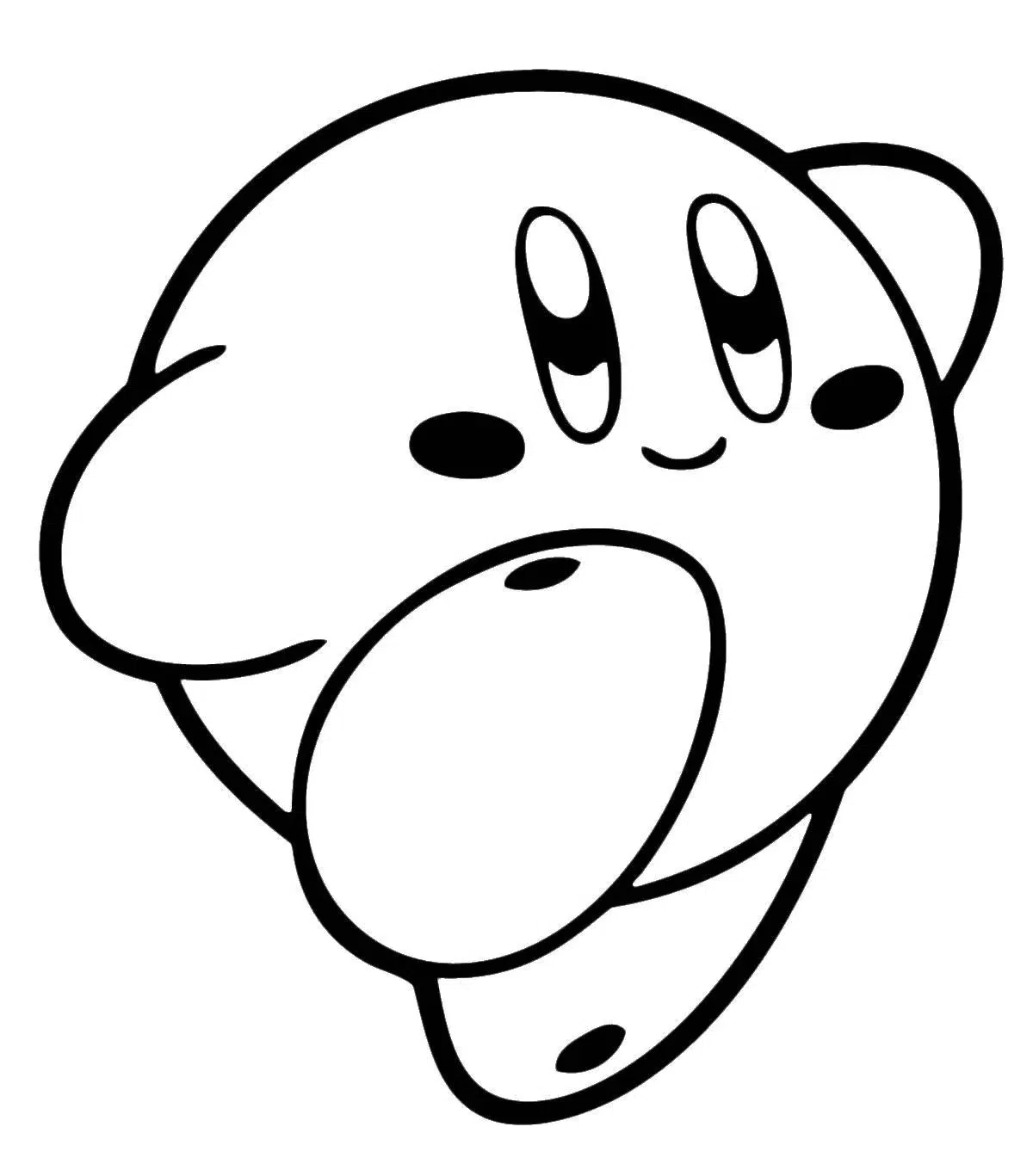 Glücklich Kirby Ausmalen Für Kinder