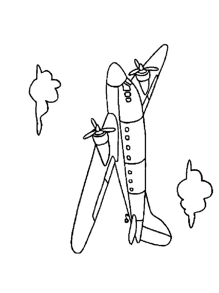 Flugzeug Einfach Ausmalbilder Für Kinder