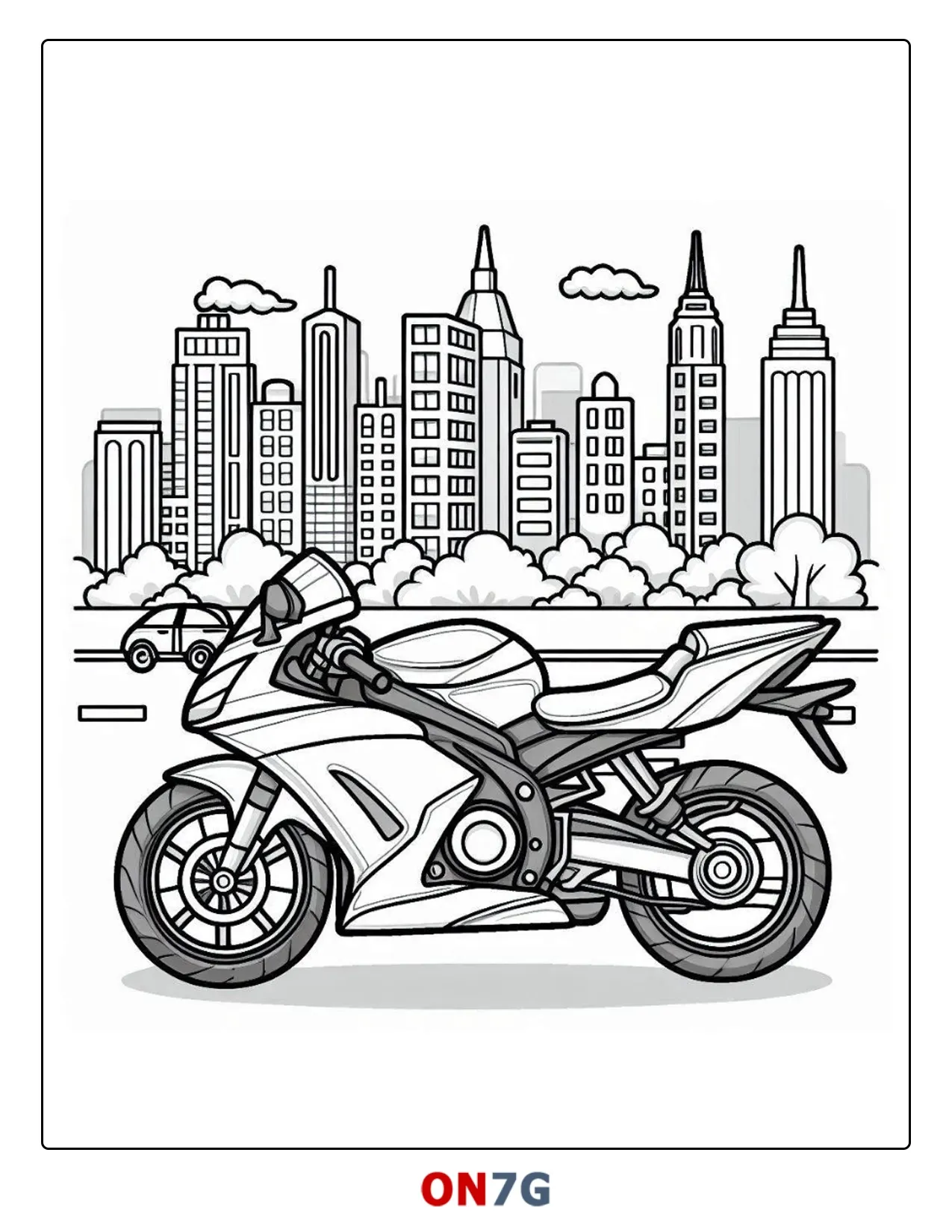 Das Schönste Motorrad Der Stadt Ausmalbild