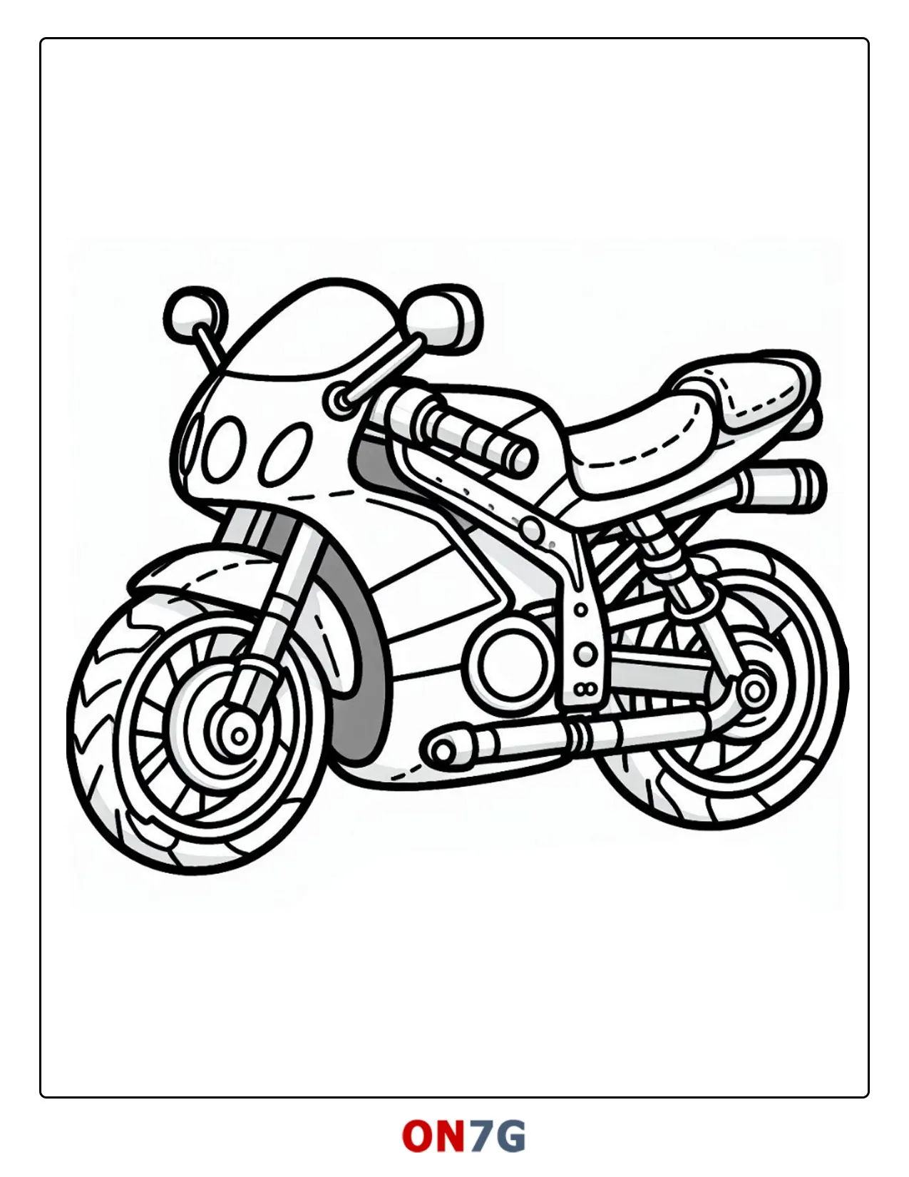 Einfache Motorrad Malvorlagen Für Kinder