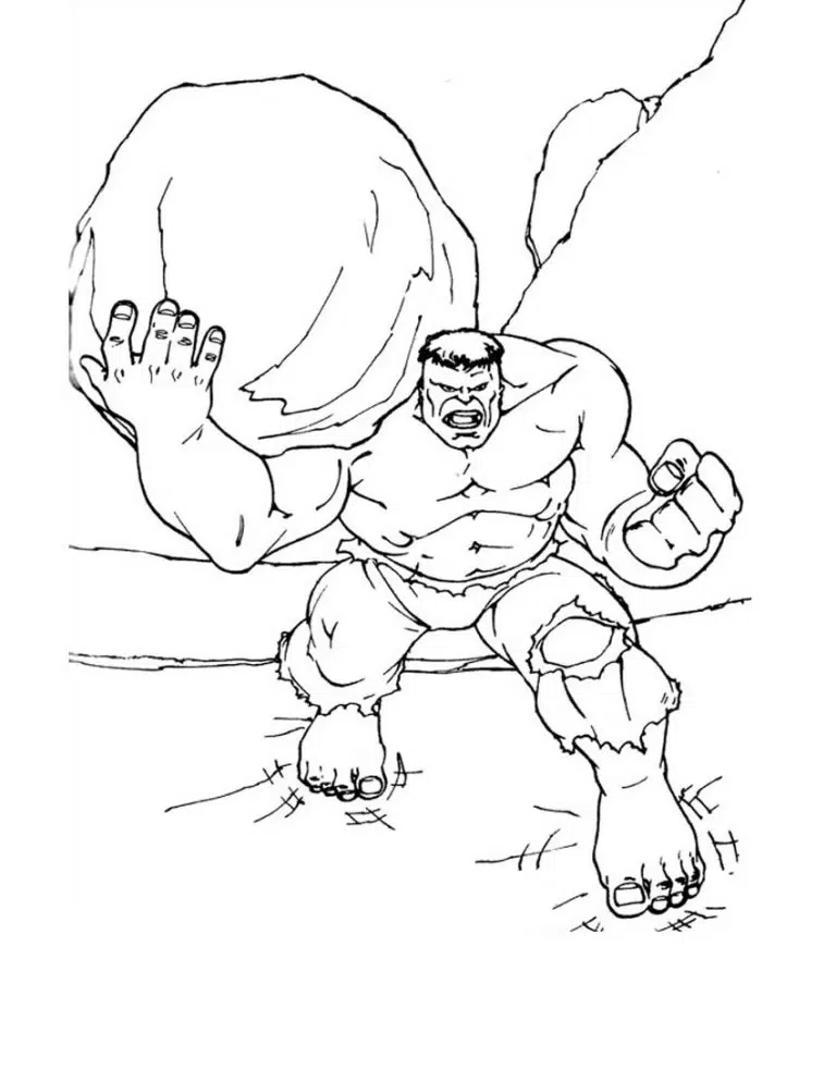 Hulk Steine Werfen Ausmalbilder Für Kinder