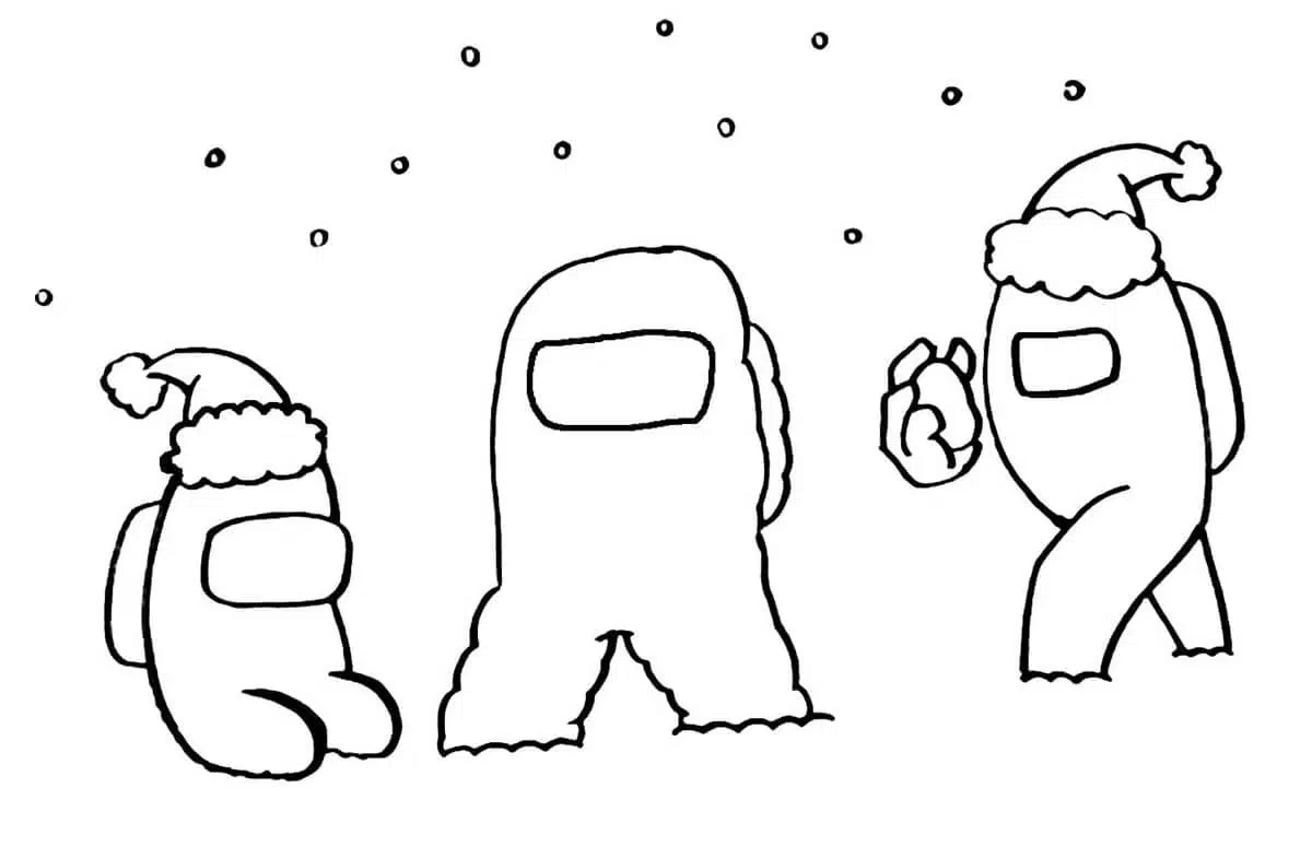 Among Us Santa Claus Ausmalbilder
