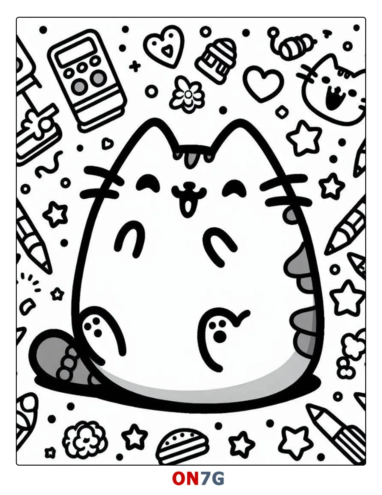 Ausmalbild Pusheen Lacht Für Kinder