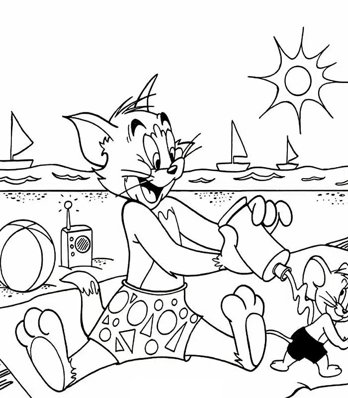 Tom Und Jerry Sommer Ausmalbild