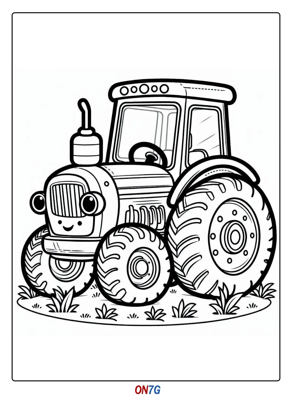 Süße Traktor Malvorlagen Für Kinder