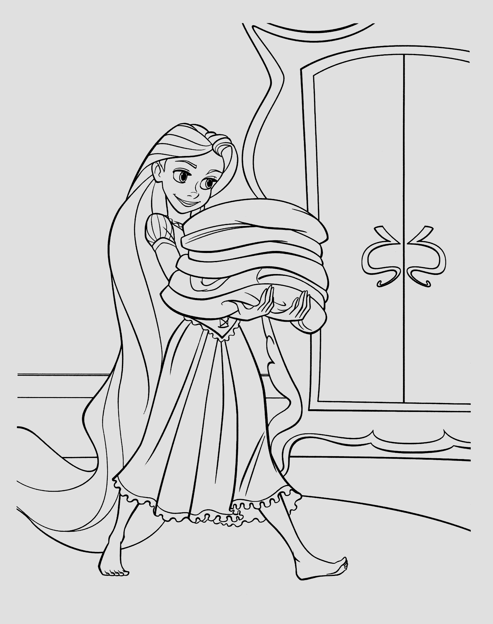 Rapunzel Räumt Ihr Zimmer Auf Ausmalbild
