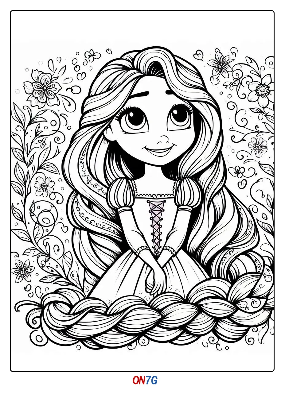Süße Prinzessin Rapunzel Malvorlagen