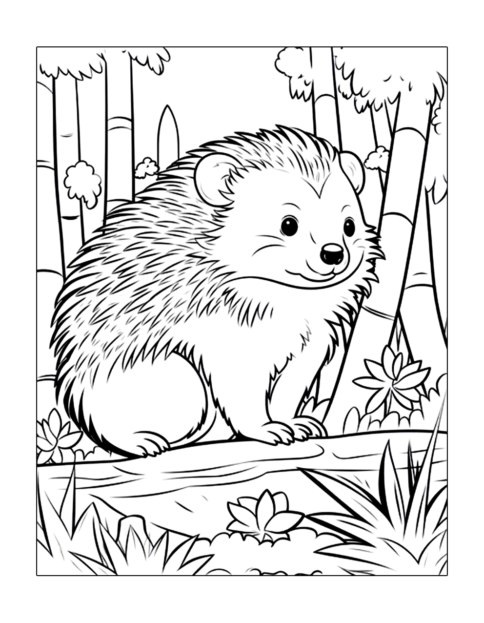 Igel Klettert Auf Den Baum
