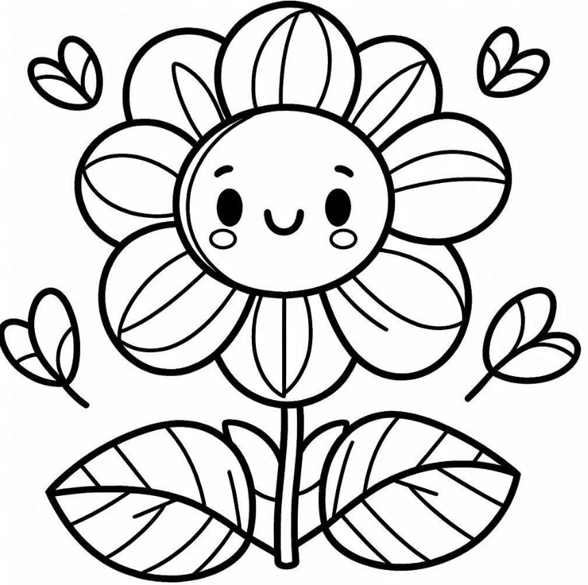 Einfache Blumen Malvorlage Für Kinder Im Vorschulalter