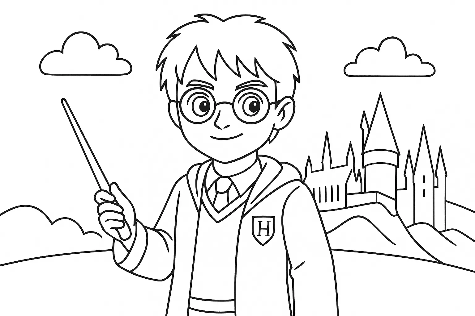 Magisches Ausmalbild Harry Potter Leicht Gemacht Für Kinder