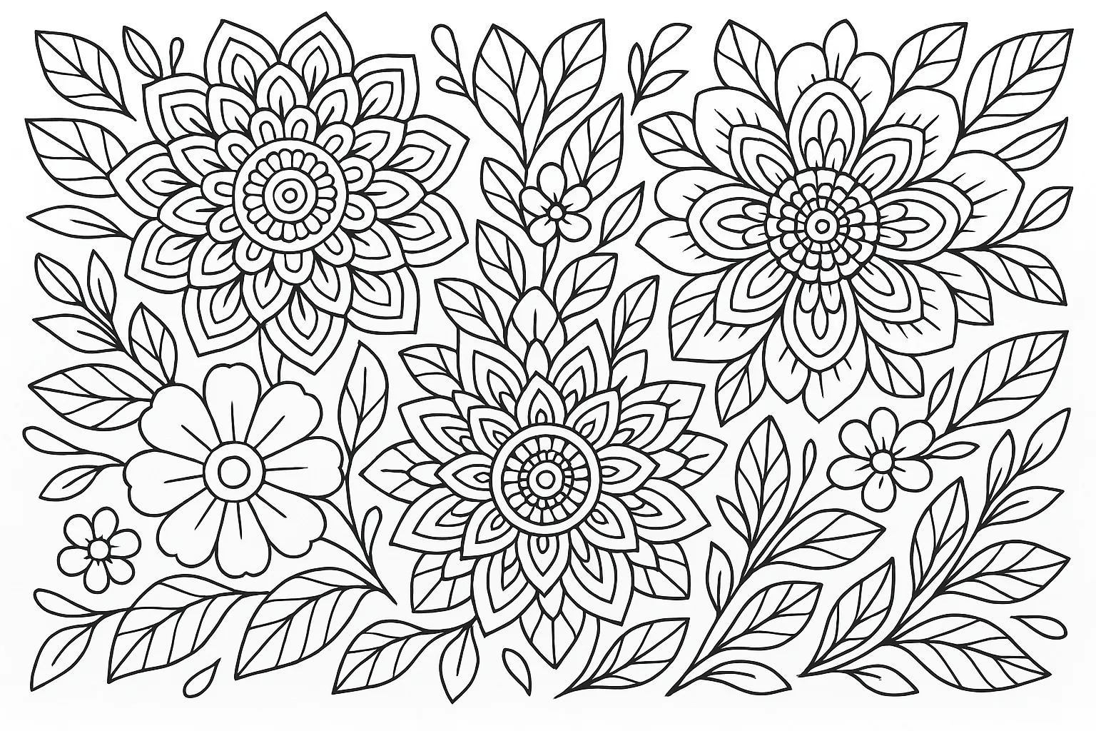 Ausmalbild Mandala Blumen – Entspannende Blütenmuster Zum Ausdrucken