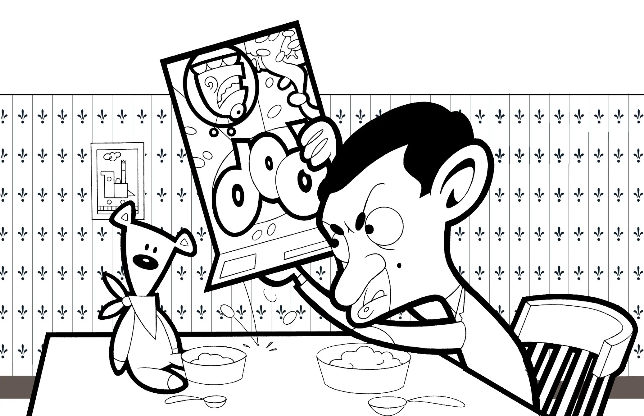 Mr. Bean Und Teddy Beim Essen
