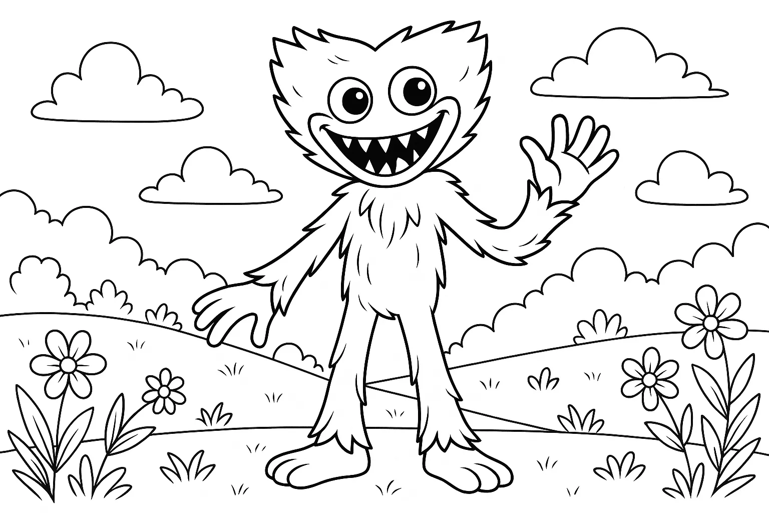 Gruselige Aber Süße Monster Huggy Wuggy Ausmalen