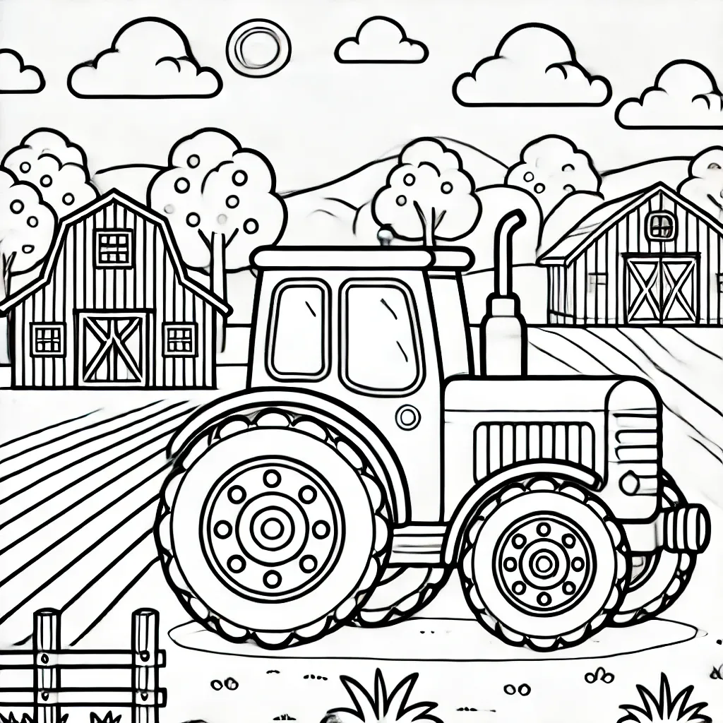 Ausmalbilder Bauernhof Und Traktor Einfach