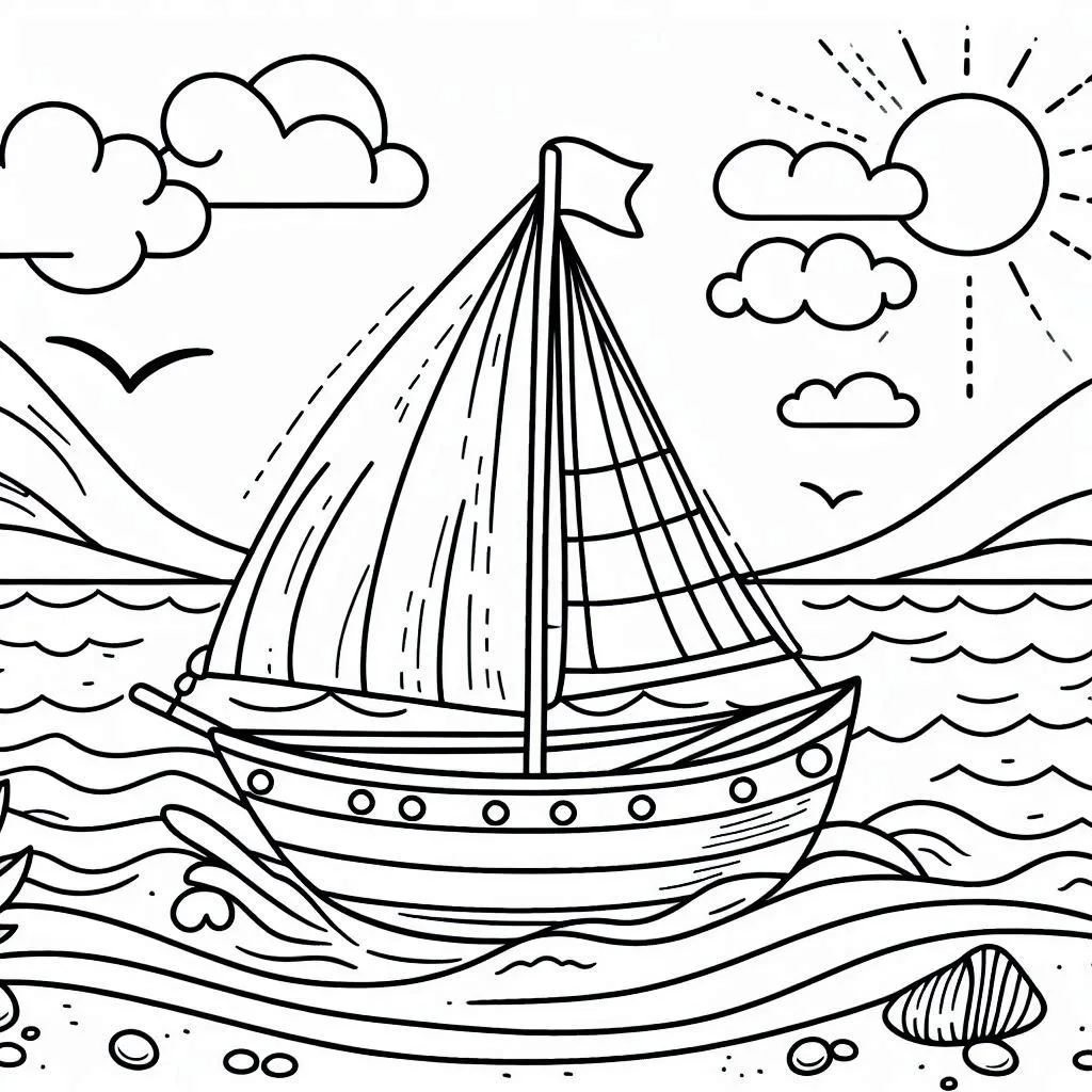 Ausmalbilder Grosses Segelboot