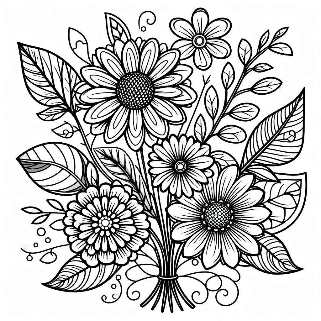 Blumen Malvorlagen Zum Ausmalen Für Kinder