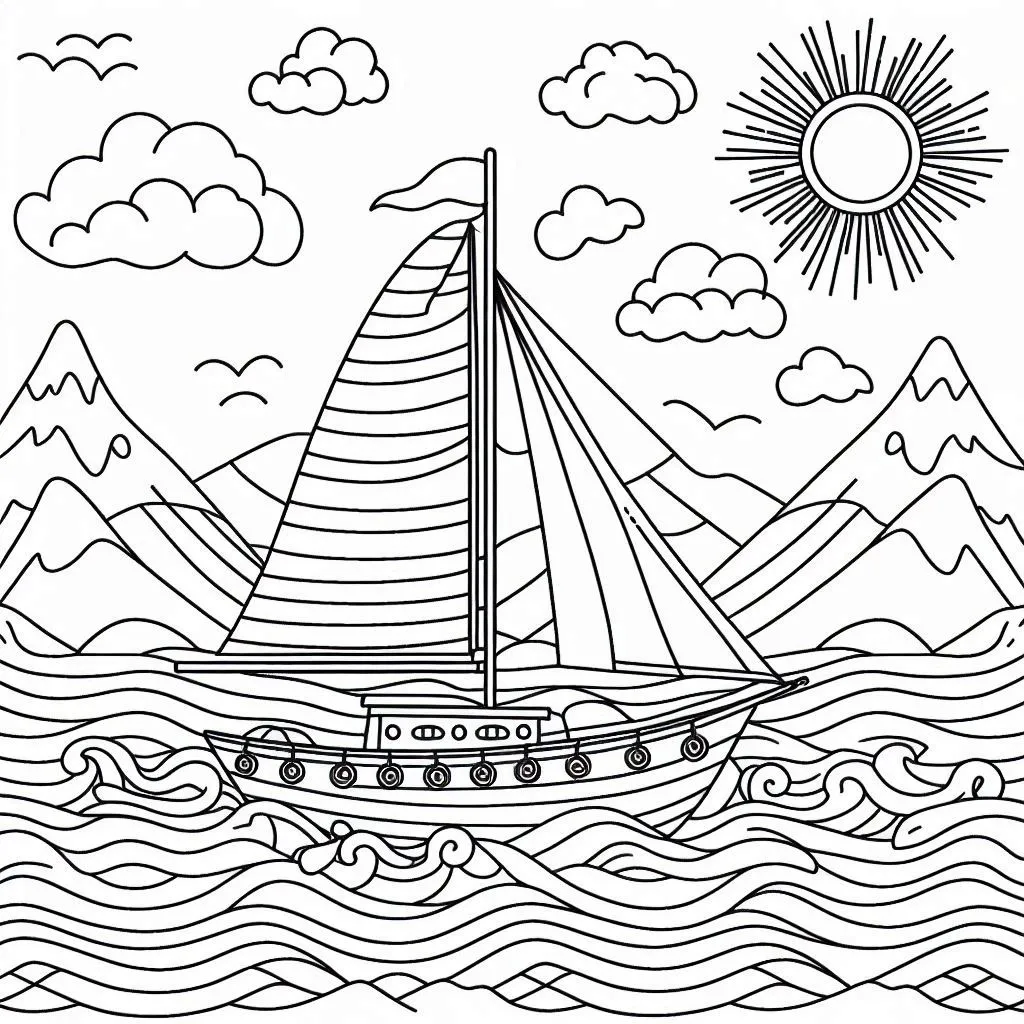 Ausmalbilder Segelboot Mandala Für Erwachsene