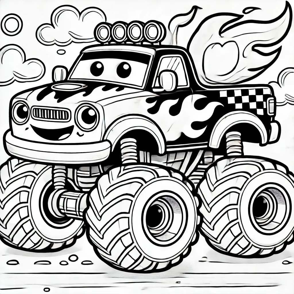 Ausmalbilder Monster Truck Blaze