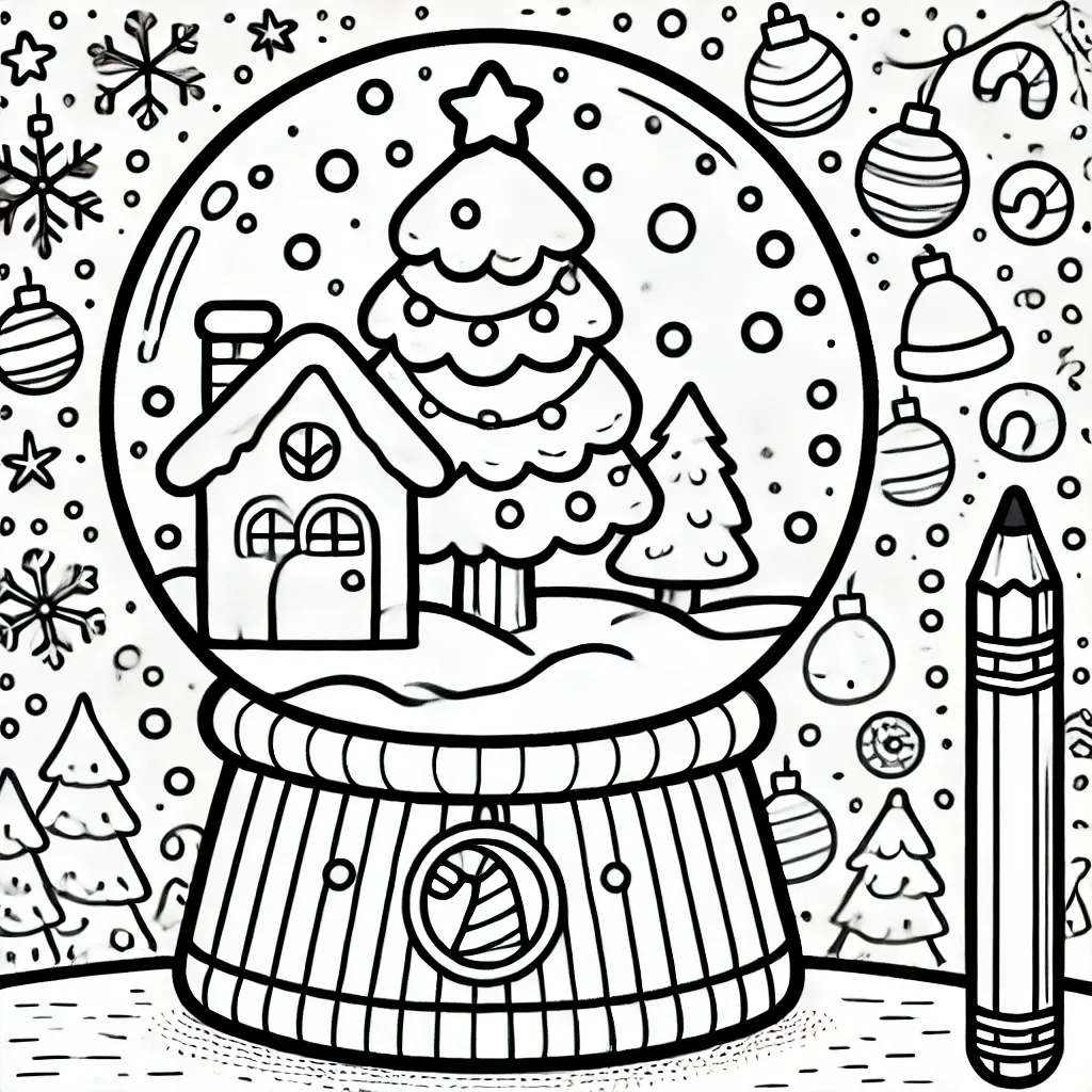 Ausmalbilder Weihnachten Schneekugel