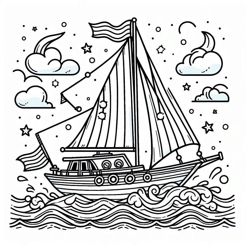 Segenboot Ausmalbild Für Kinder